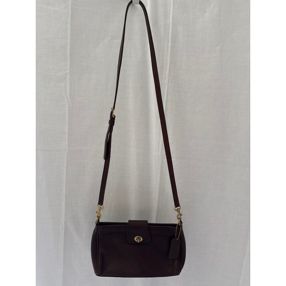 Coach Vintage Demi Mahogany Leather Crossbody Bag with Brass Turnlock 9154 - Picture 2 of 10